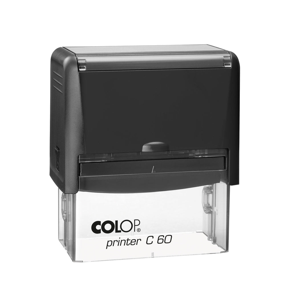 Antspaudas COLOP Printer C60, juodas korpusas, mėlyna pagavėlė