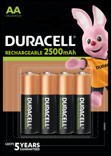 Įkraunamos baterijos DURACELL AA 2500 mAh, 4 vnt