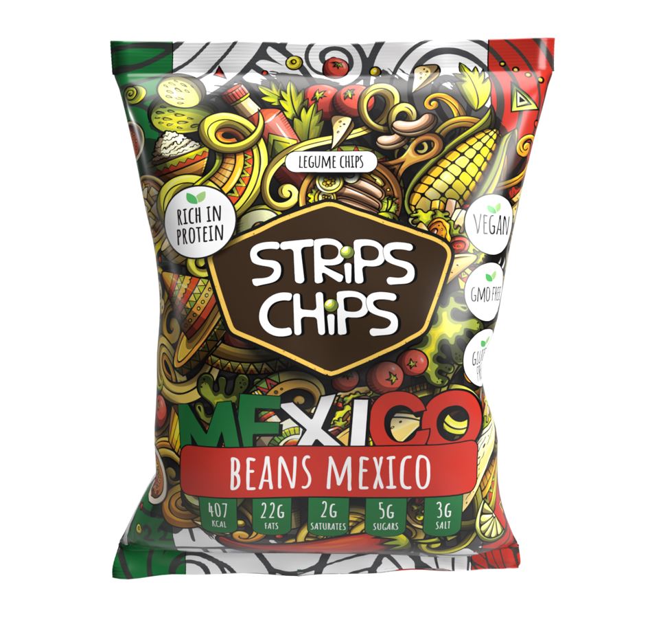 Traškučiai STRIPS CHIPS Mexico, iš ankštinių daržovių, 90 g