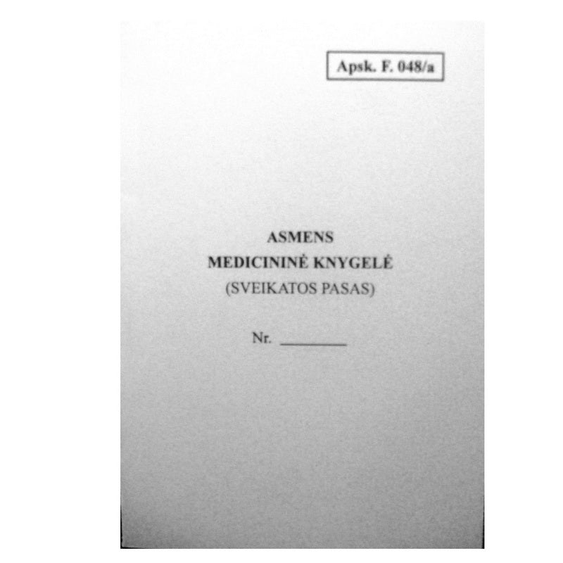 Asmens medicininė knygelė F.048/a.