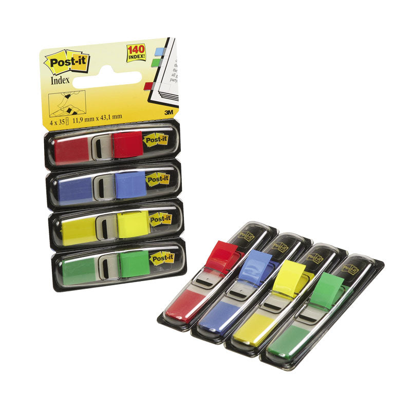 Lipnūs žymekliai POST-IT, keičiami, 11,9 x 43,1 mm, 4 spalvos