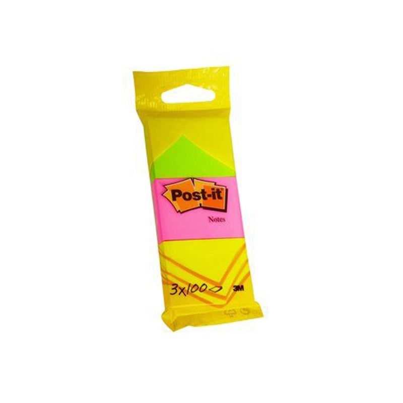 Lipnūs lapeliai POST-IT 6812, neoniniai 51x38 mm, 100 lapelių, 3 pakuotės