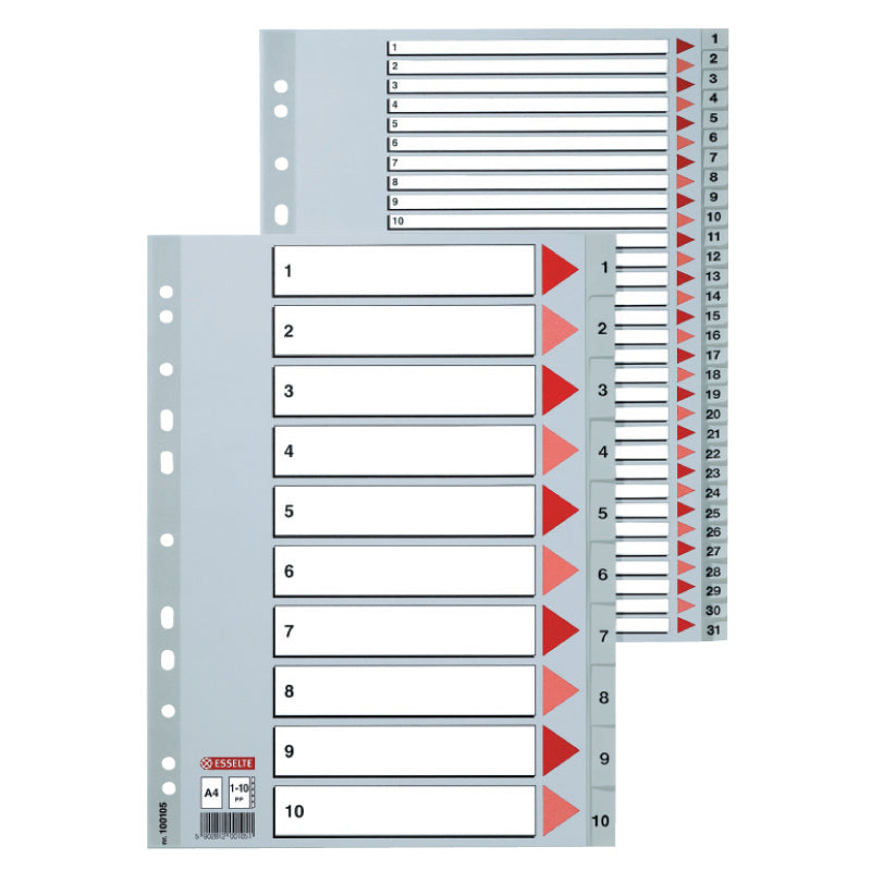 Skiriamieji lapai ESSELTE, 1-12, A4, PP