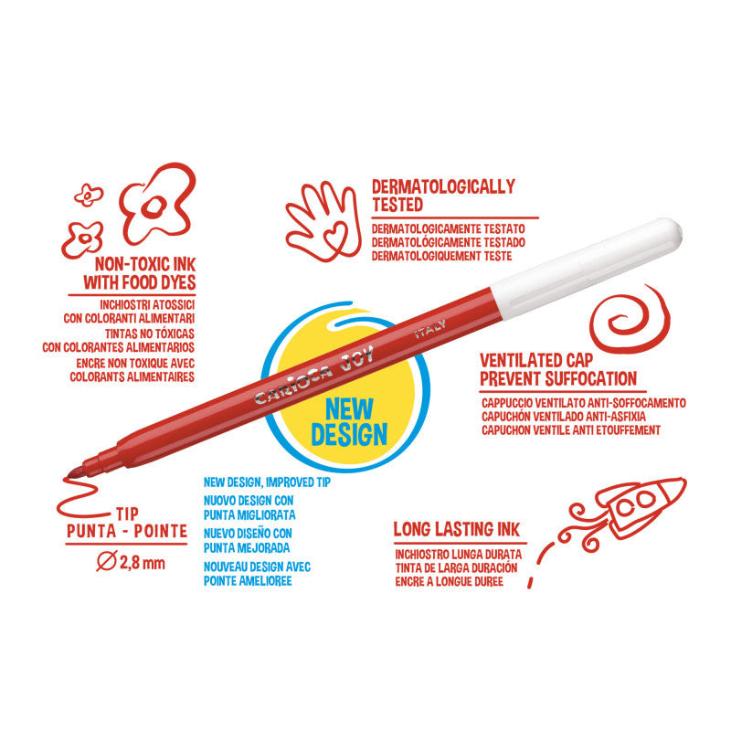 Flomasteriai CARIOCA JOY, 12 vnt.