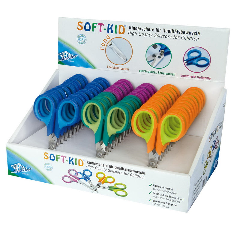 Žirklės WEDO SOFT-KID, 11,5 cm, apvalios, gumuota rankena