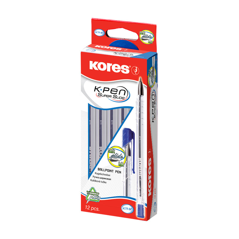 Tušinukas  KORES SOFT GLIDE K11 M 0.7 mm mėlynas, 2 vnt.