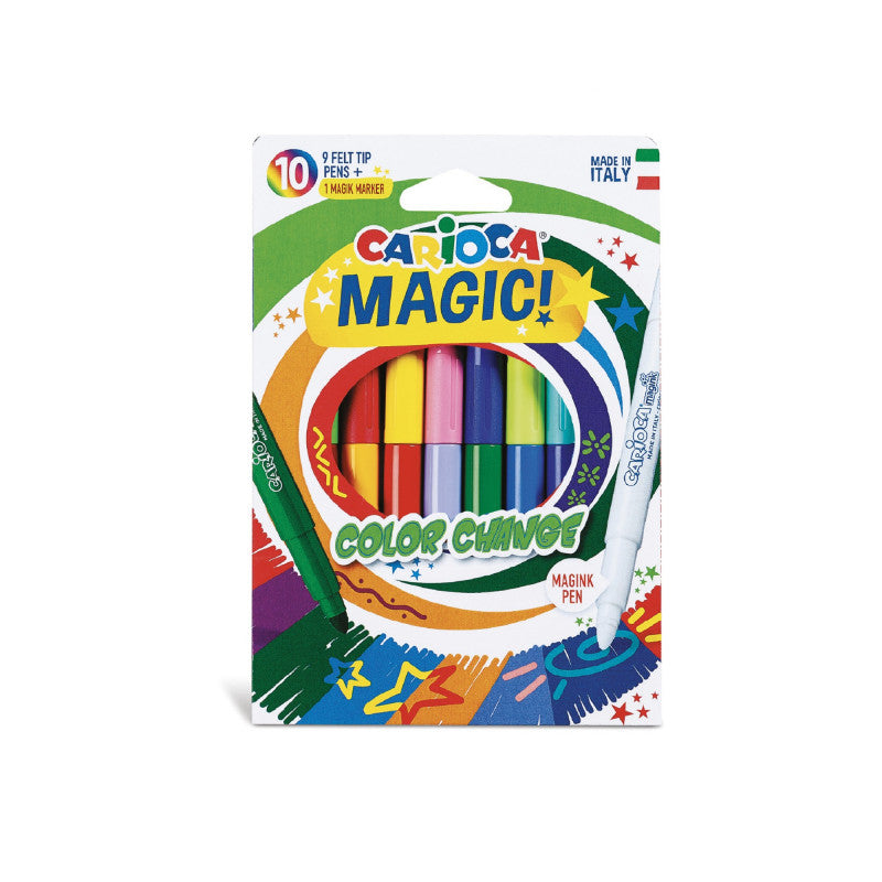 Flomasteriai CARIOCA MAGIC COLOR CHANGE, 9 spalvos + spalvą keičiantis žymeklis