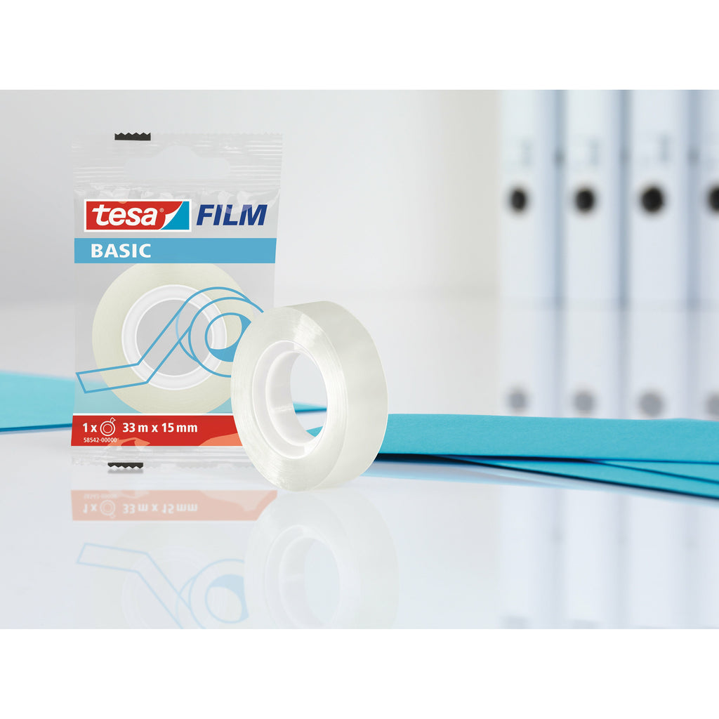 Lipni juosta TESA Film Basic, 15mm x 33m, skaidri