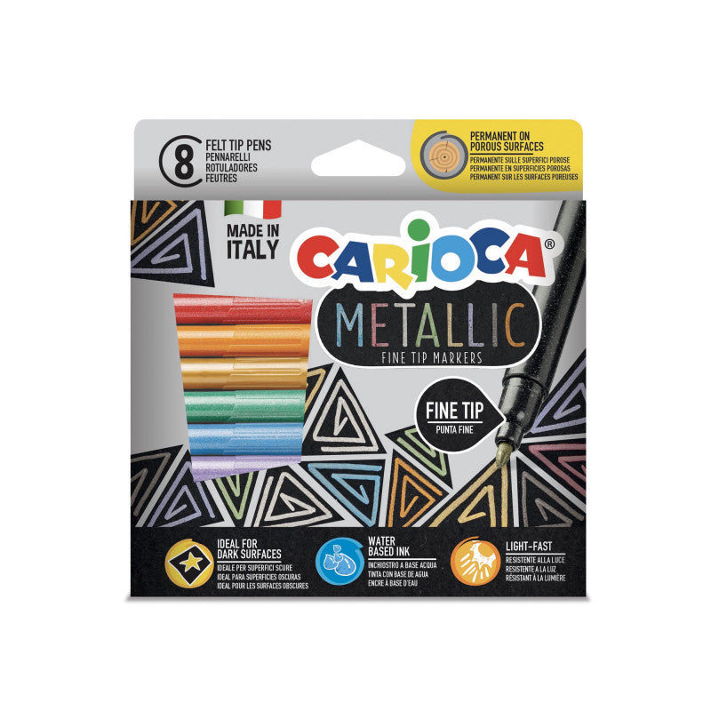 Flomasteriai CARIOCA Metallic FineMarkers, 8 vnt.