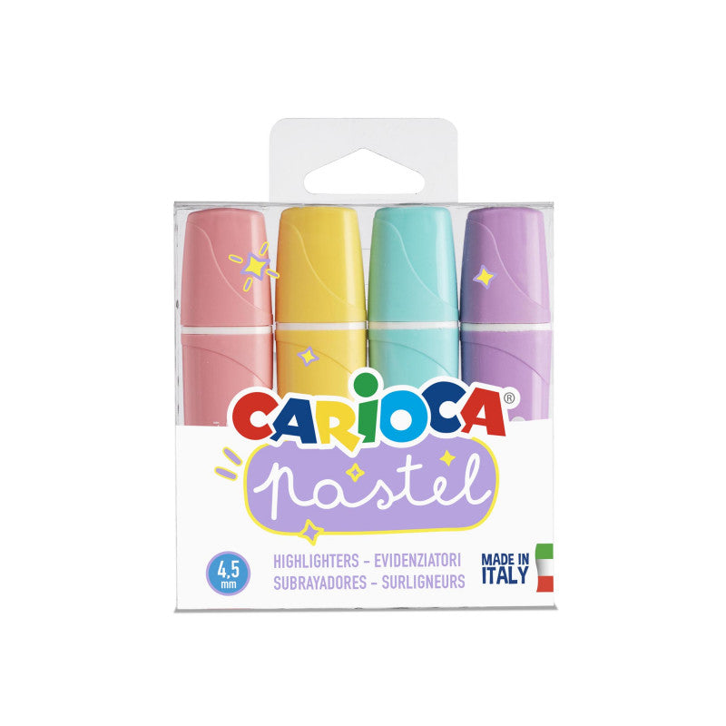 Teksto žymekliai CARIOCA Pastel, 4 vnt.