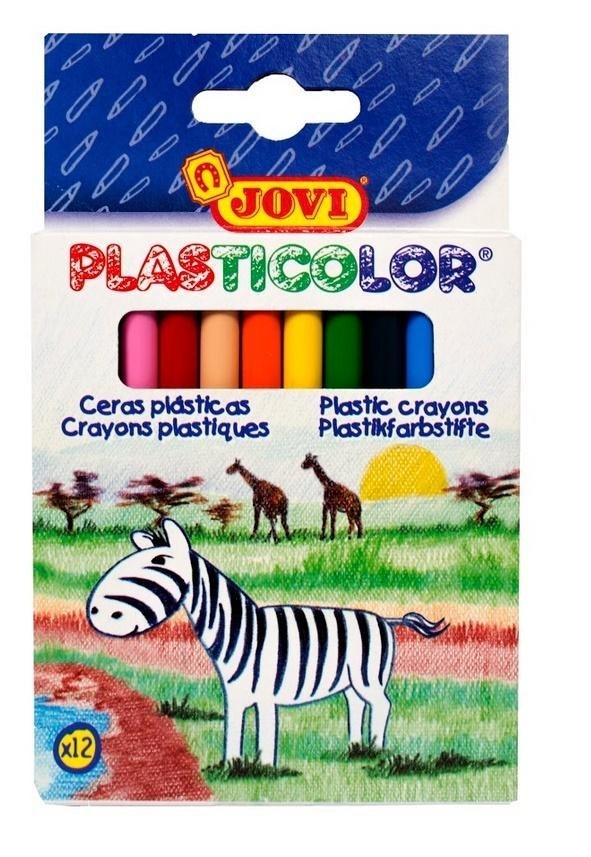 Vaškinės kreidelės JOVI Plasticolor, 12 spalvų