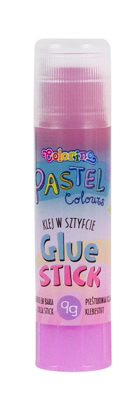 Pieštukiniai klijai COLORINO Pastel 9g, skaidrūs, pastelinių spalvų