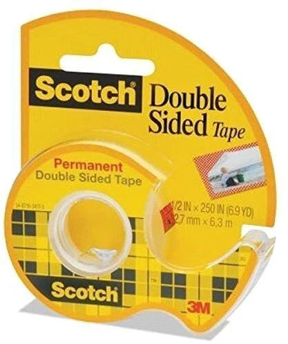 Dvipusė lipni juostelė SCOTCH, 12,7 mm x 6,3 m, su dėkliuku