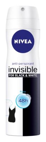 NIVEA Purškiamasis dezodorantas BLACK&WHITE PURE moterims 150ml