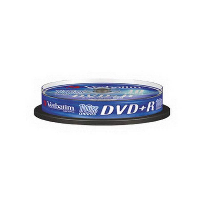 VERBATIM DVD+R 4.7GB 16x, rietuvė, 10vnt (43498)