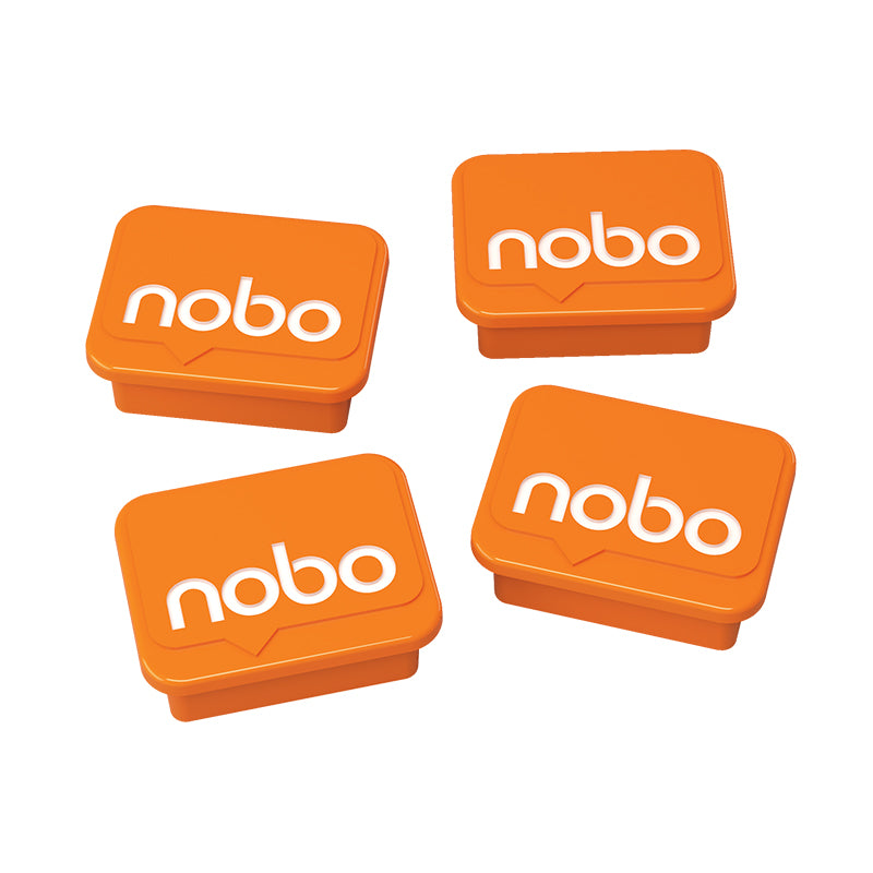 Magnetai NOBO Orange 18x22mm, 4 vnt.