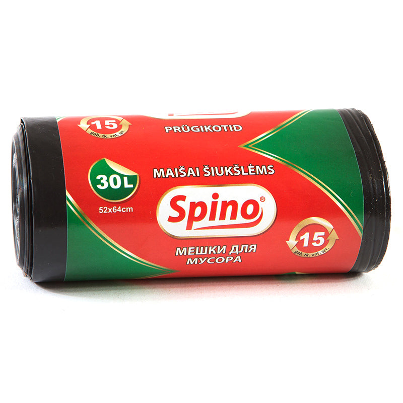 Šiukšlių maišai SPINO 30L /15 vnt, juodi