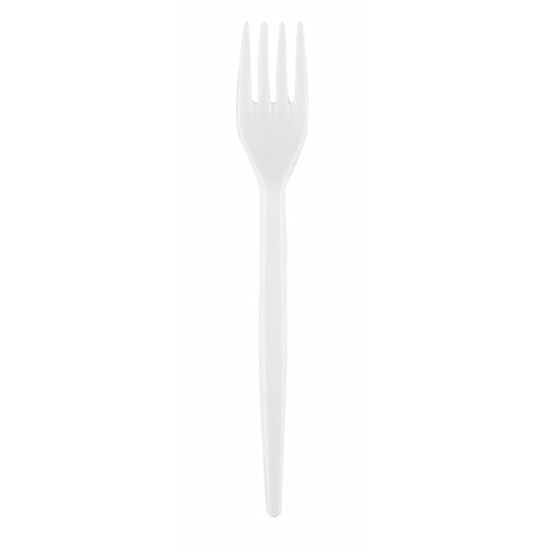 Vienkartinės šakutės SUPERIOR, PS, baltos, 17 cm, 50 vnt