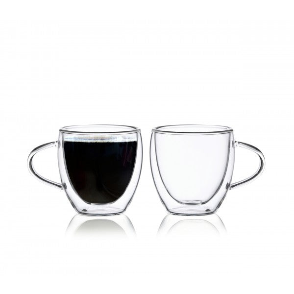 Puodelis DOUBLE Espresso, borosilikatinis stiklas, 75 ml, D 6,4 cm, H 6,4 cm, 2 vnt