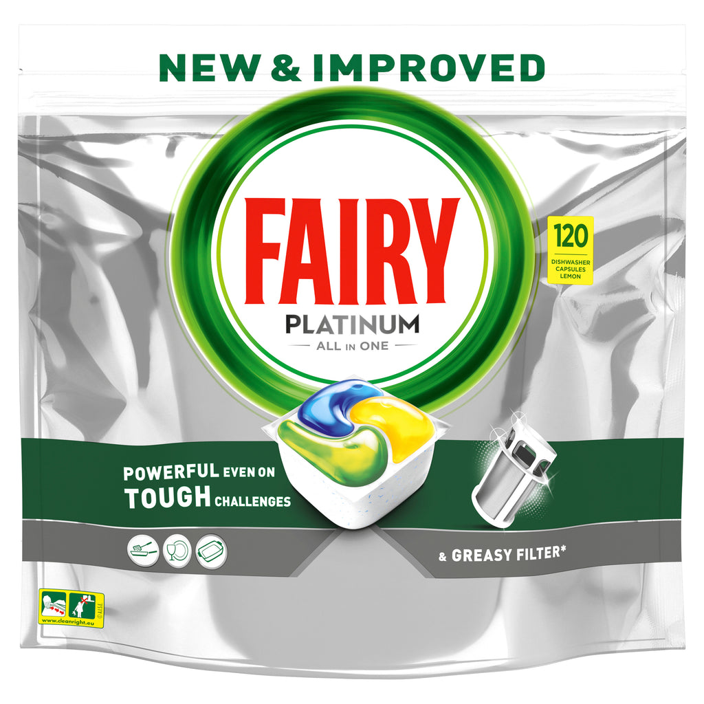 Automatinių indaplovių kapsulės FAIRY Platinum  LEMON, 120 vnt.