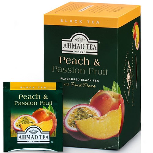 Arbata AHMAD ASLU FRUIT PEACH & PASSION, vokeliuose, 20 vnt. po 2 g