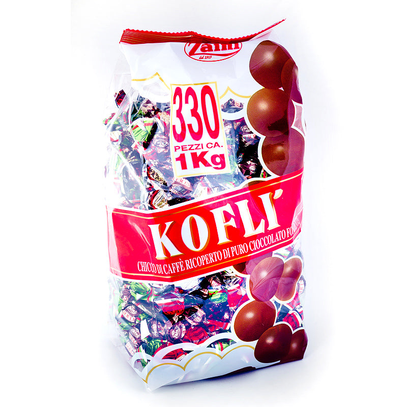 Saldainiai KOFLI - kavos pupelės aplietos šokoladu, 1 kg