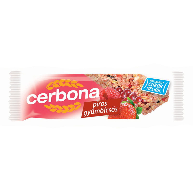 5 vnt. Javainių batonėlis CERBONA Red fruits, 20 g