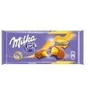 Pieninis šokoladas iš Alpių pieno MILKA, su karamelės įdaru, 100 g, N