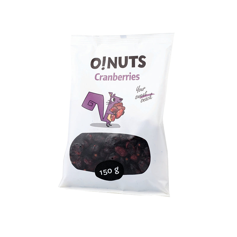 Džiovintos spanguolės O!NUTS, 150 g