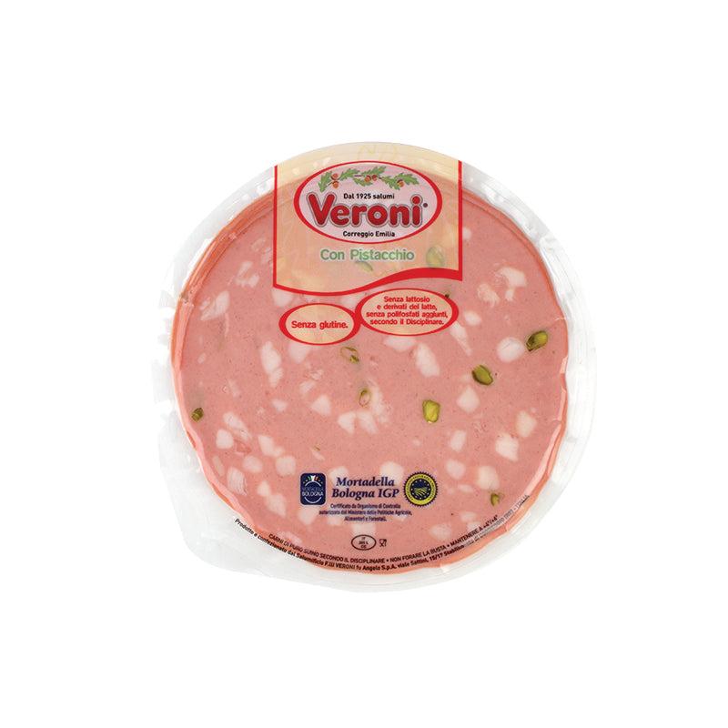 Virta itališka dešra MORTADELLA Bologna P.G.I, su pistacijomis, griežinėliai, 180 g