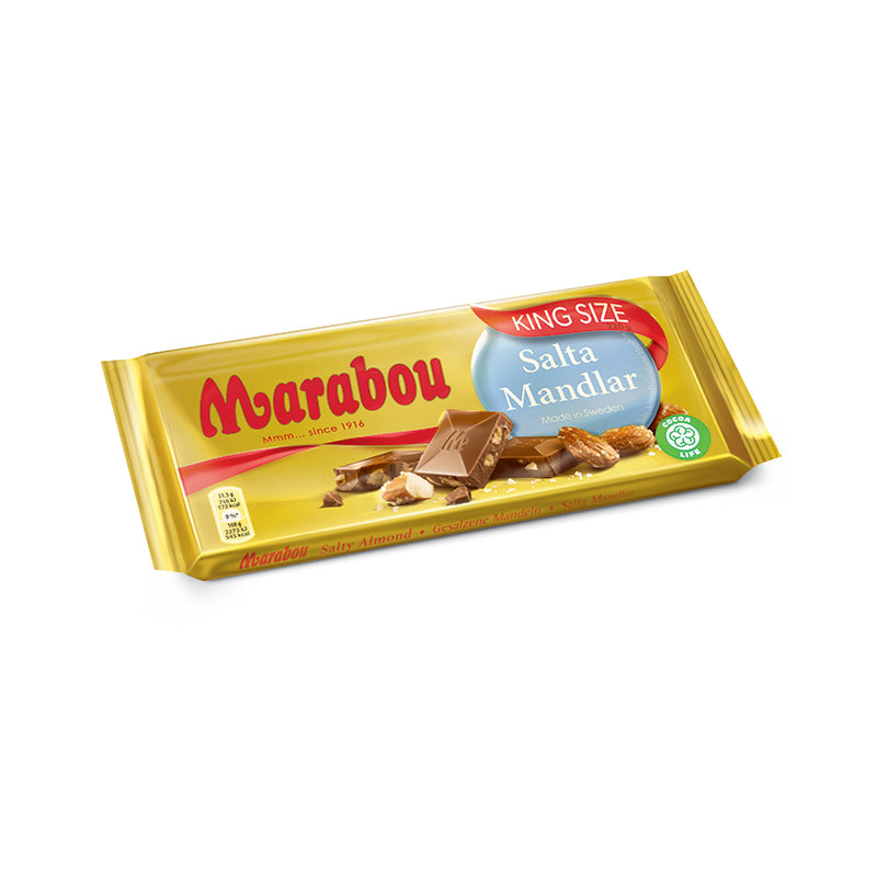 Pieniškas šokoladas MARABOU su sūriais migdolais, 220 g