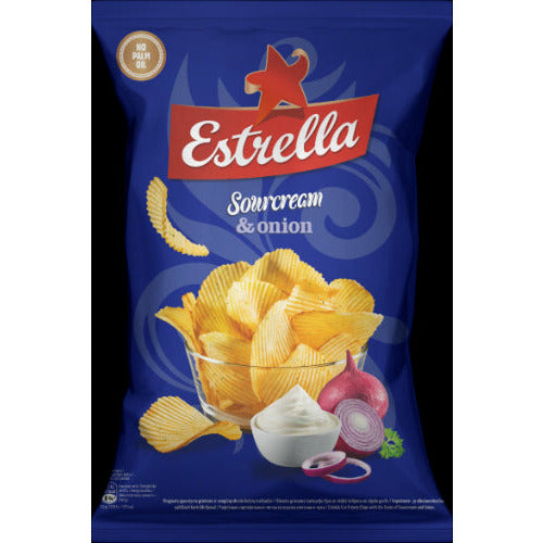 Traškučiai ESTRELLA, grietinės ir svogūnų skonio, 130 g