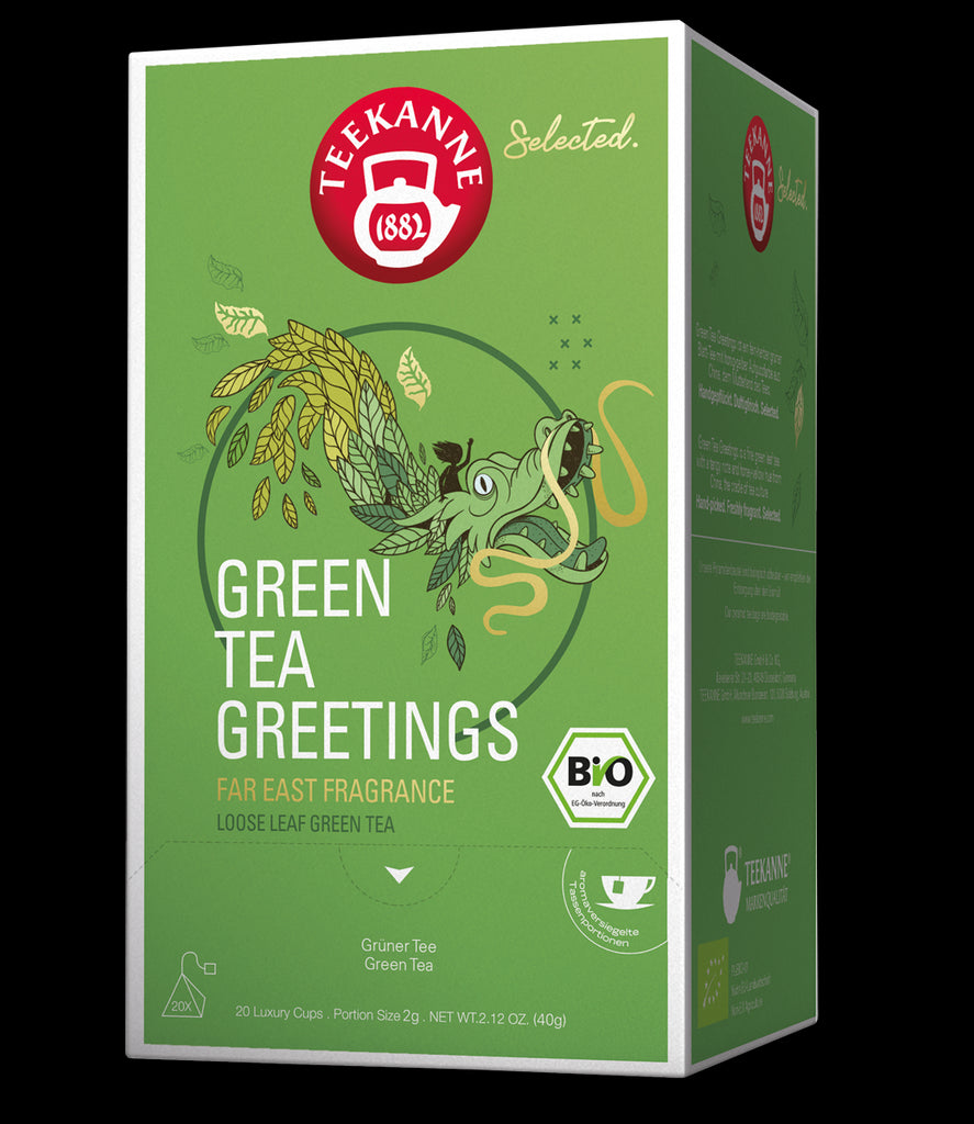 Žalioji arbata TEEKANNE "Green Tea Greetings RFA BIO“ Luxury Cup 20 piramidžių 20x2g