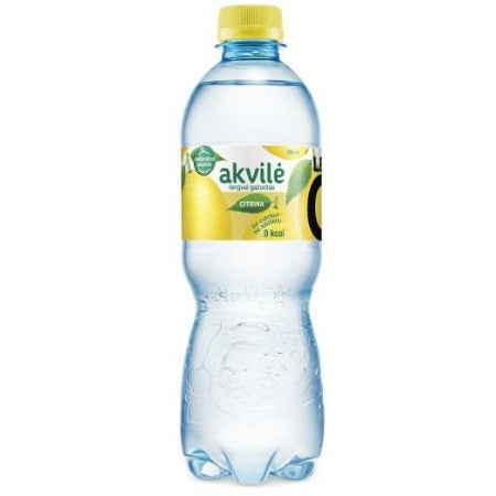 Stalo vanduo "AKVILĖ" su citrinos aromatu, lengvai gazuotas, 0.5l