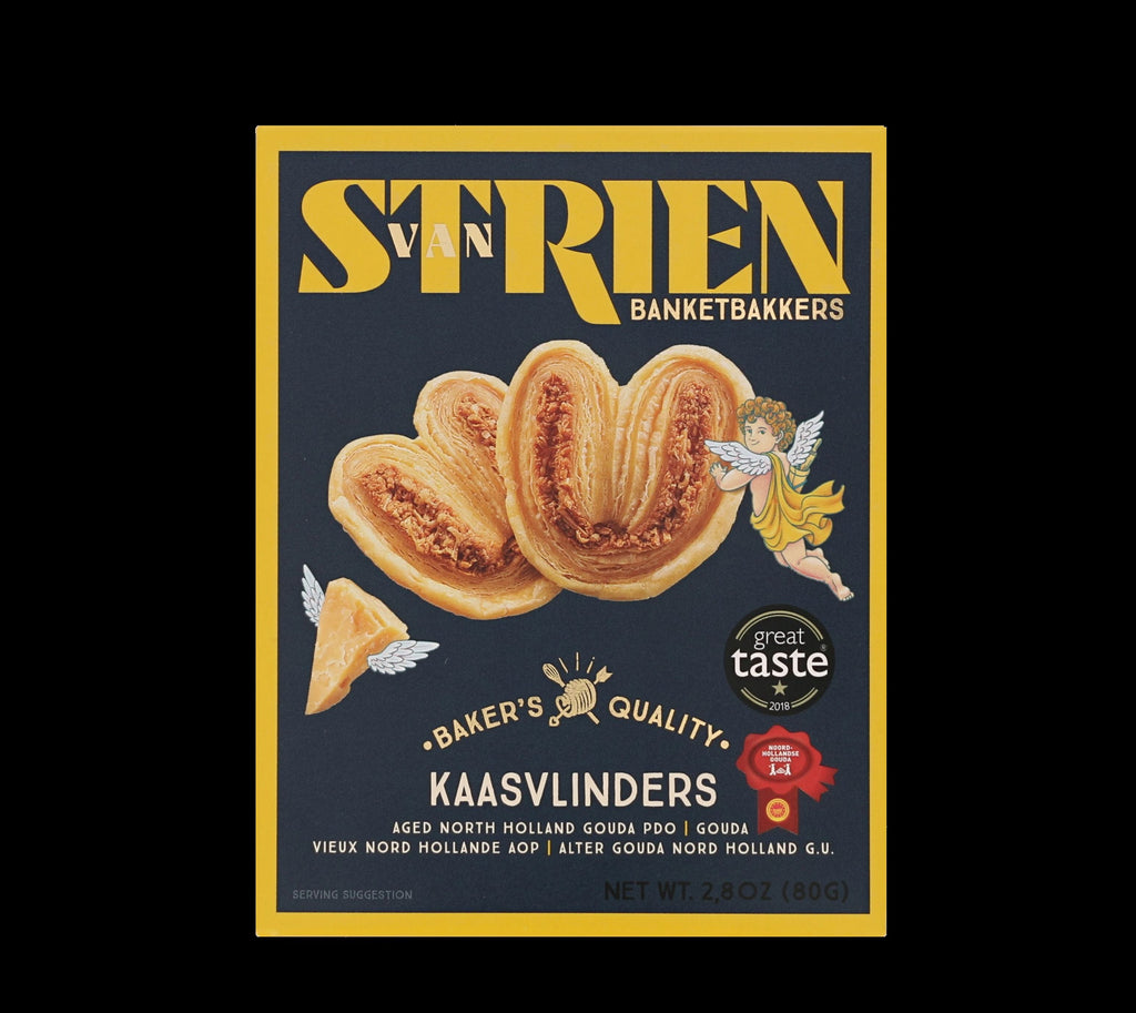 Sūrio sausainiai VAN STRIEN Palmiers, su Gouda sūriu, 80 g