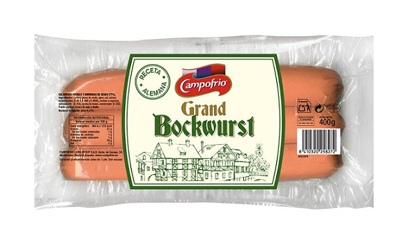 Virtos ir rūkytos kiaulienos dešrelės CAMPOFRIO Grand Bockwurst, a. r., 400 g