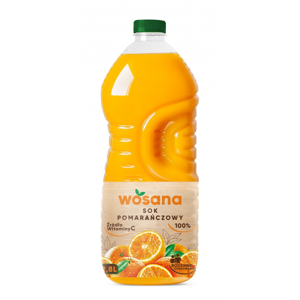 Sultys WOSANA, apelsinų, 100% 2.8 l, PET