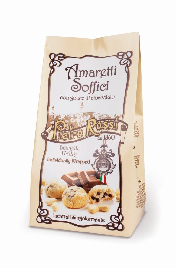 Sausainiai PIETRO ROSSI Mini Amaretti, su šokolado gabaliukais, 150 g