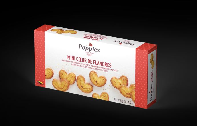 Sausainiai POPPIES Mini palmiers, 125 g