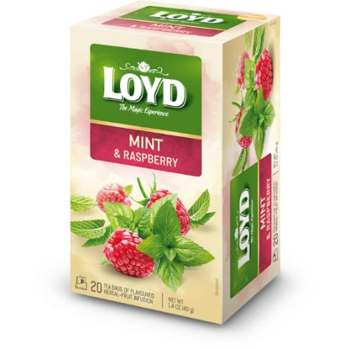 Žolelių ir vaisių arbata LOYD, mėtų ir aviečių skonio, 20 x 2g, 2 vnt.