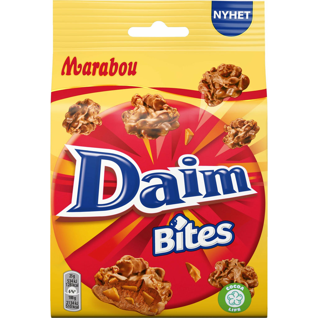 Šokolado gabaliukai MARABOU Daim bites, 145g