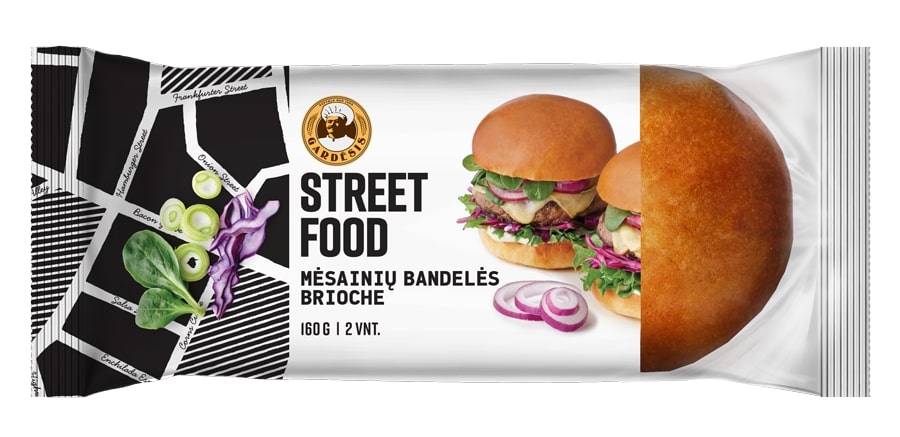 Burgerinės bandelės STREET FOOD, 2 x 80g