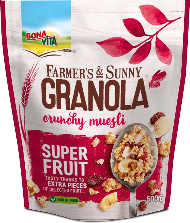 Granola BONA VITA, su vaisiais, 500 g