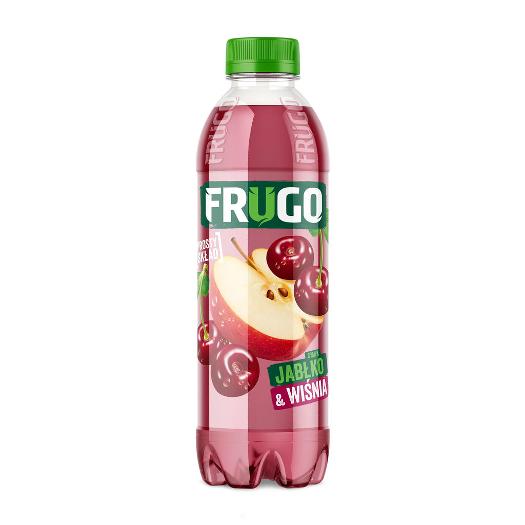 Vaisių sulčių gėrimas FRUGO, obuolių ir vyšnių skonio, 500 ml