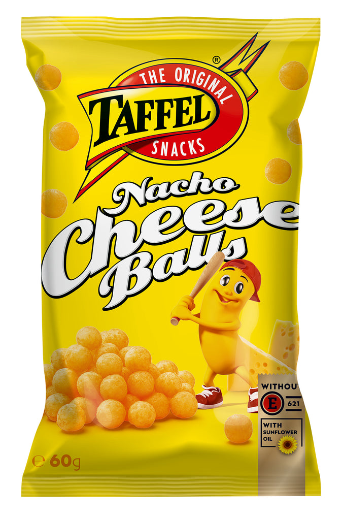 Kukurūzų traškučiai TAFFEL, Nacho Cheese Balls, 60g