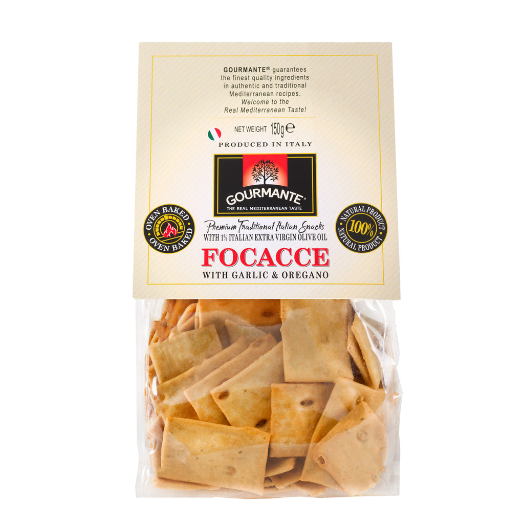 Krekeriai Focacce GOURMANTE, su pomidorais ir paprika, 150 g