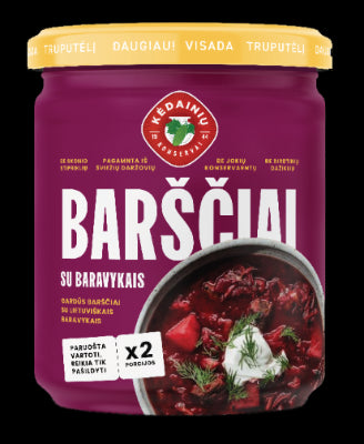 Sriuba BARŠČIAI su baravykais (paruošta vartojimui), 0,5/480g