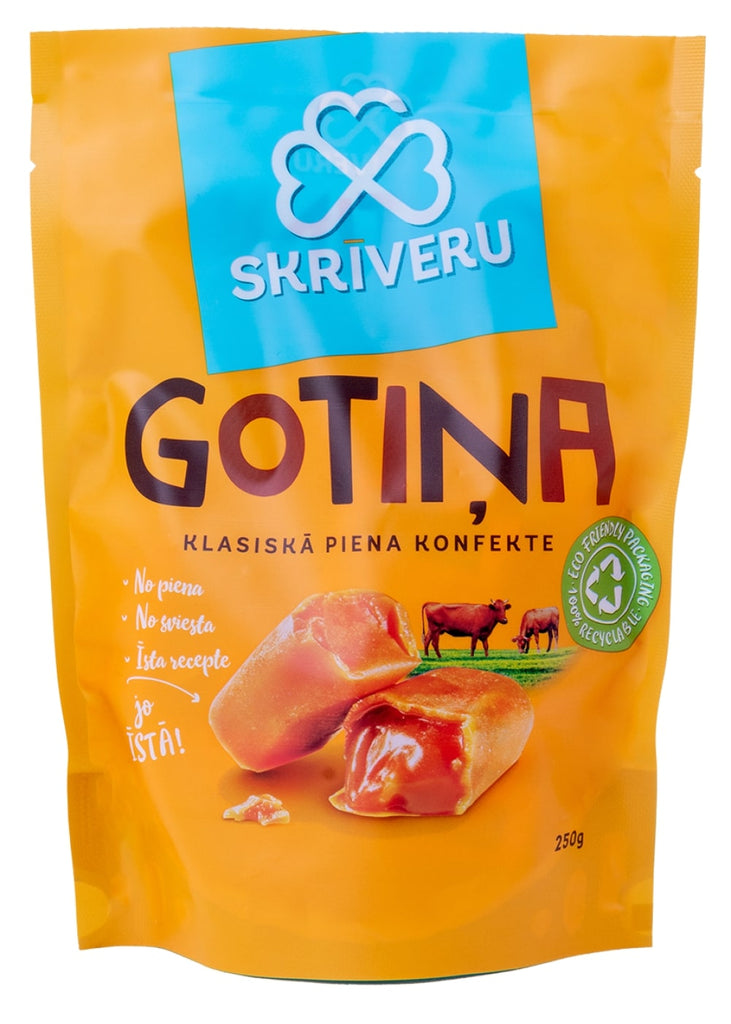 Pieniški saldainiai Karvutė, klasikiniai, 250 g