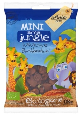 Sausainiai Mini Ania Jungle, Kakavos skonio, 100g