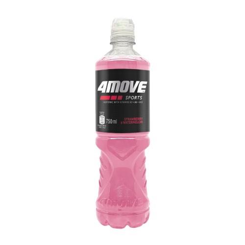 Izotoninis gėrimas 4 MOVE, braškių, žaliųjų citrinų ir arbūzų skonio, 750 ml